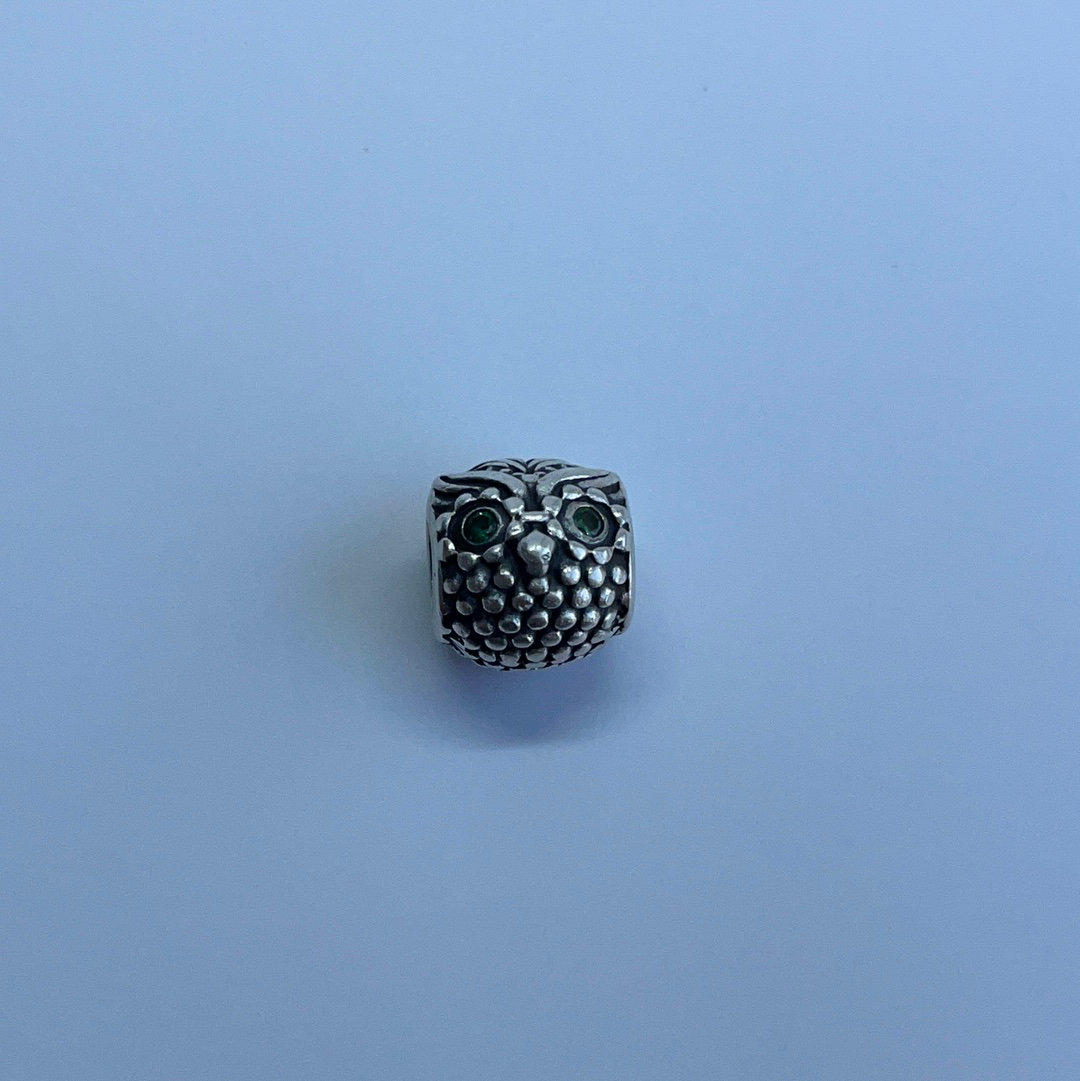 Genuine Pandora Wise Owl Charm with CZ eyes