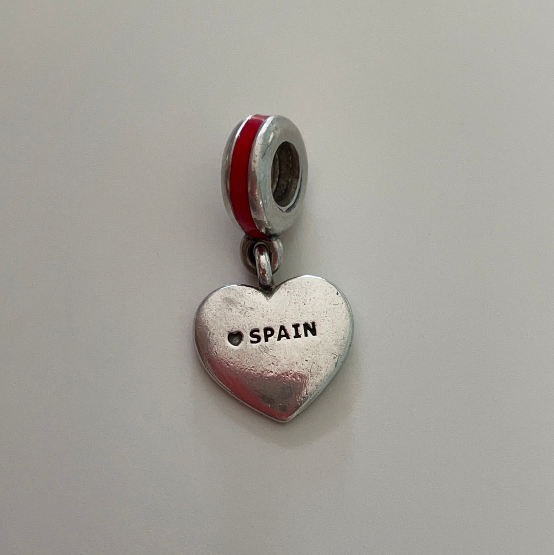 Genuine Pandora Spanish Flag Enamel Travel Dangle Charm Spain