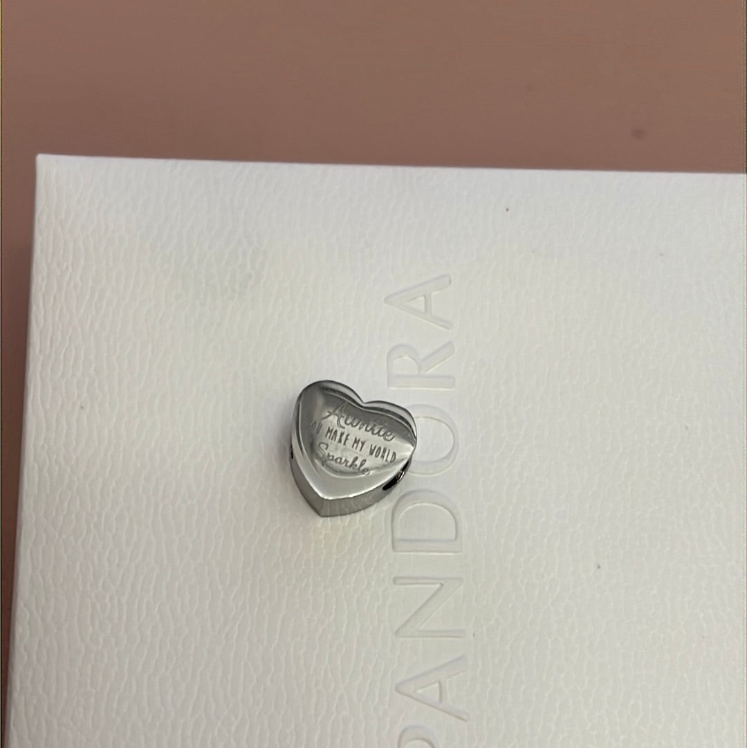 Steel Heart Auntie “You make my day sparkle” Charm