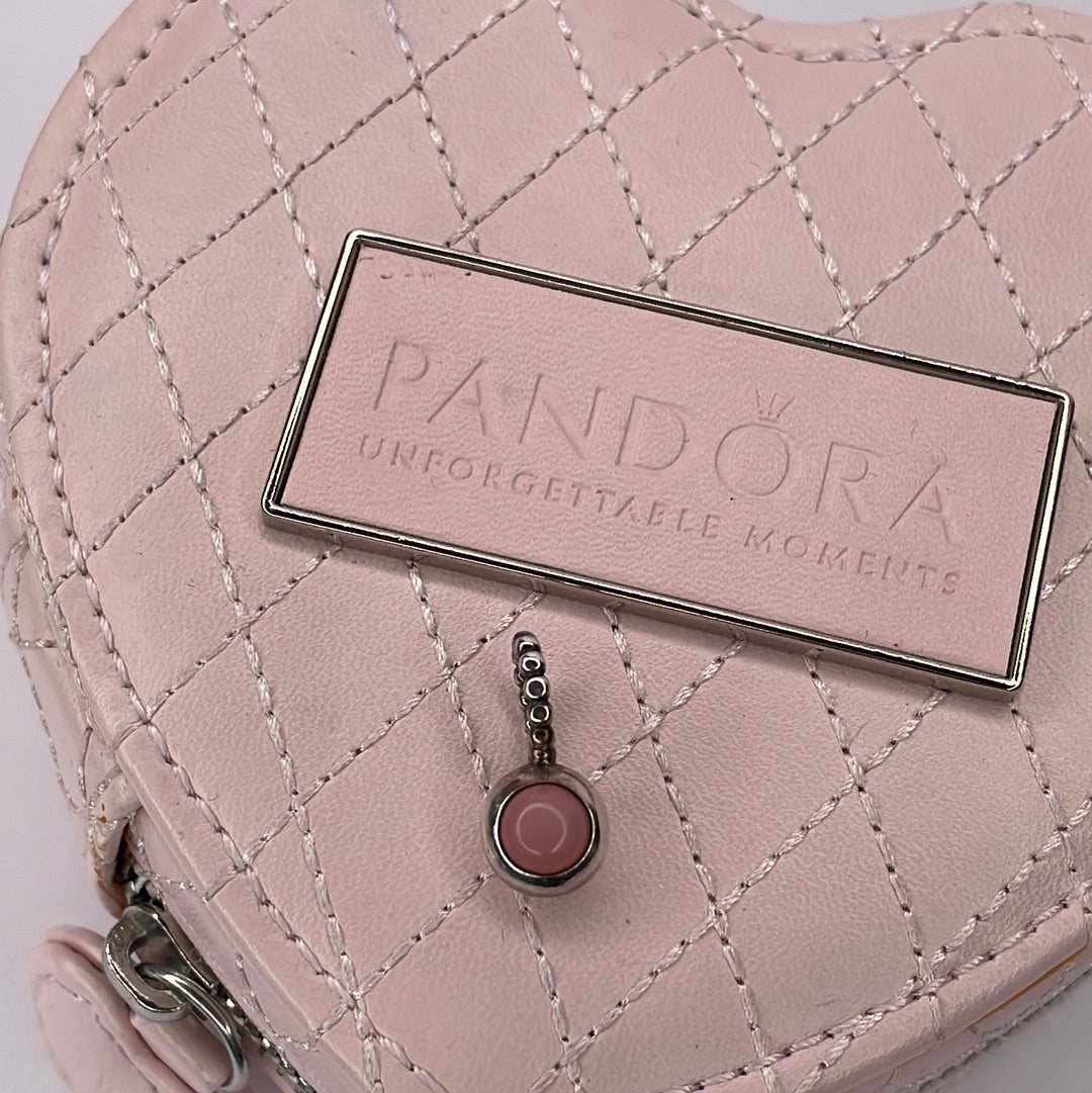 Genuine Pandora RARE Pink Cabochon Stone Dangle Large Pendant HTF Charm