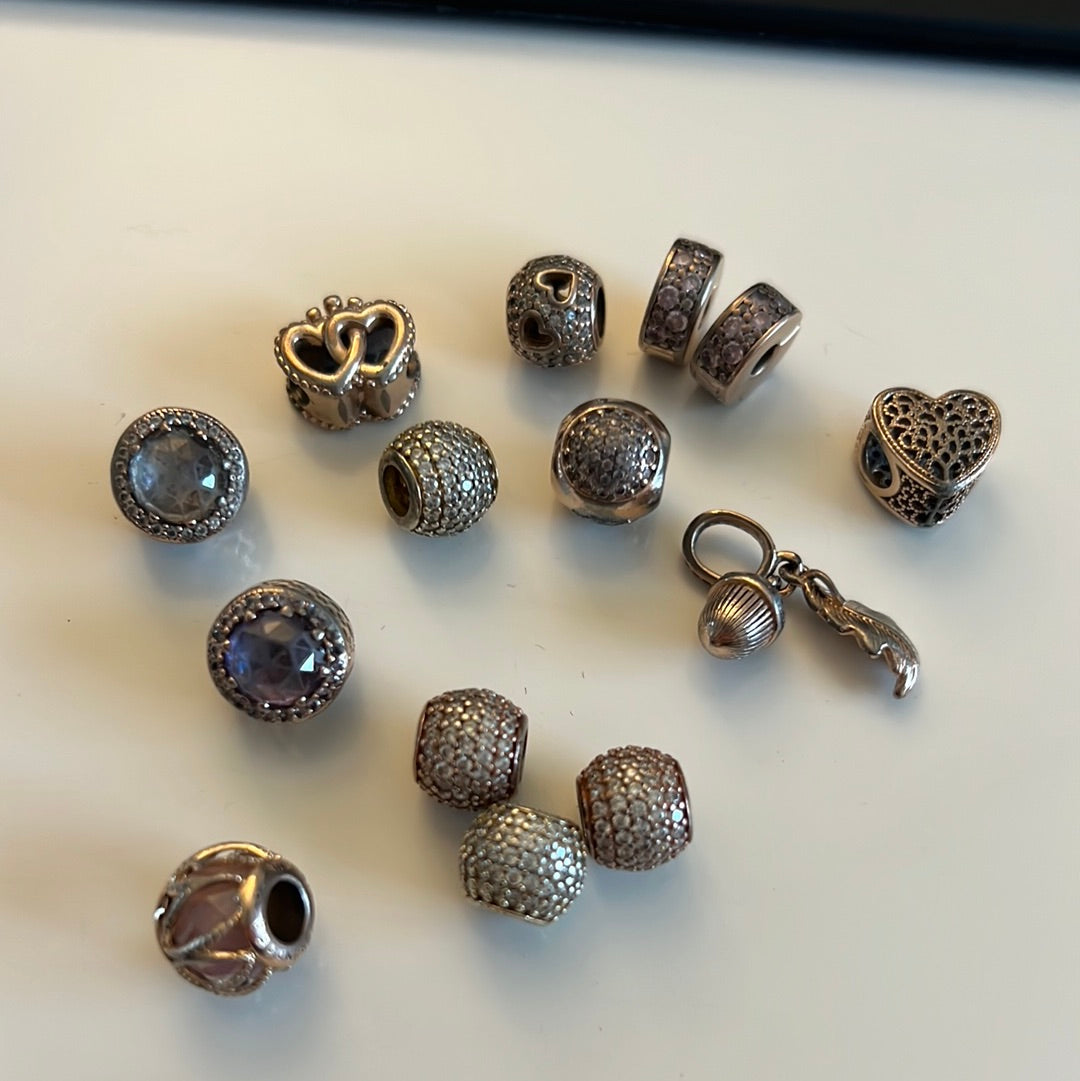 Genuine Pandora Rose Gold Bundle 15 Charms Defective
