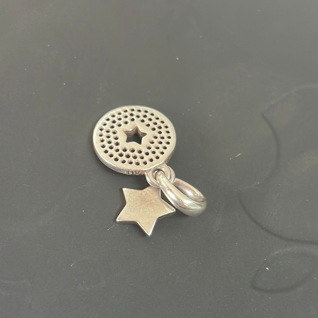 Genuine Pandora Pave Rare Star Sparkle Charm Pendant