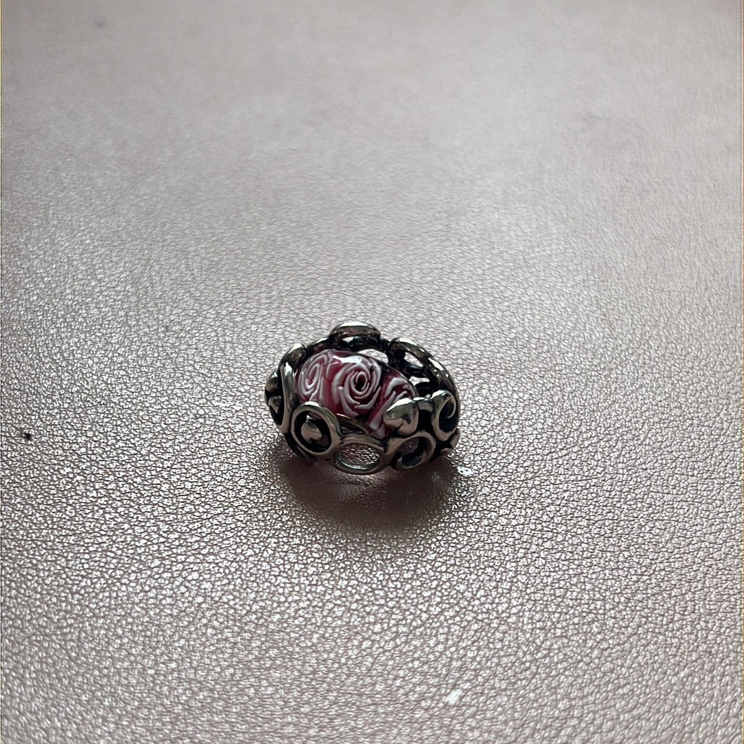 Genuine Trollbeads Mother's Day Garden Pendant and Matching Rose Trollbeads Murano Set Charm