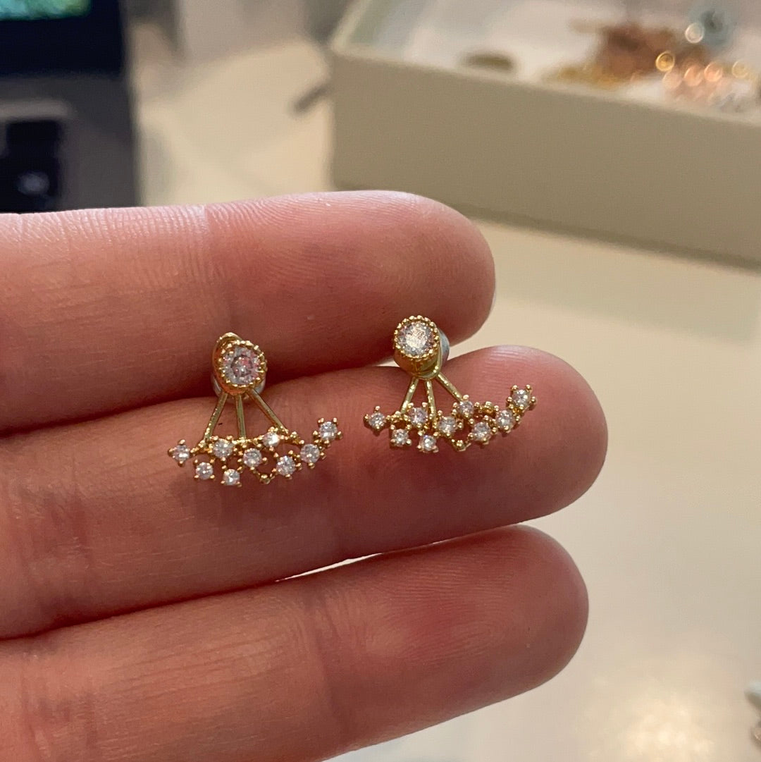 Brand New Gold Plated Pave Ear Cuff Earrings Beautiful!