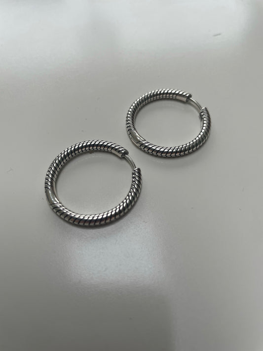 Genuine Pandora Snake Large Hoop Earrings