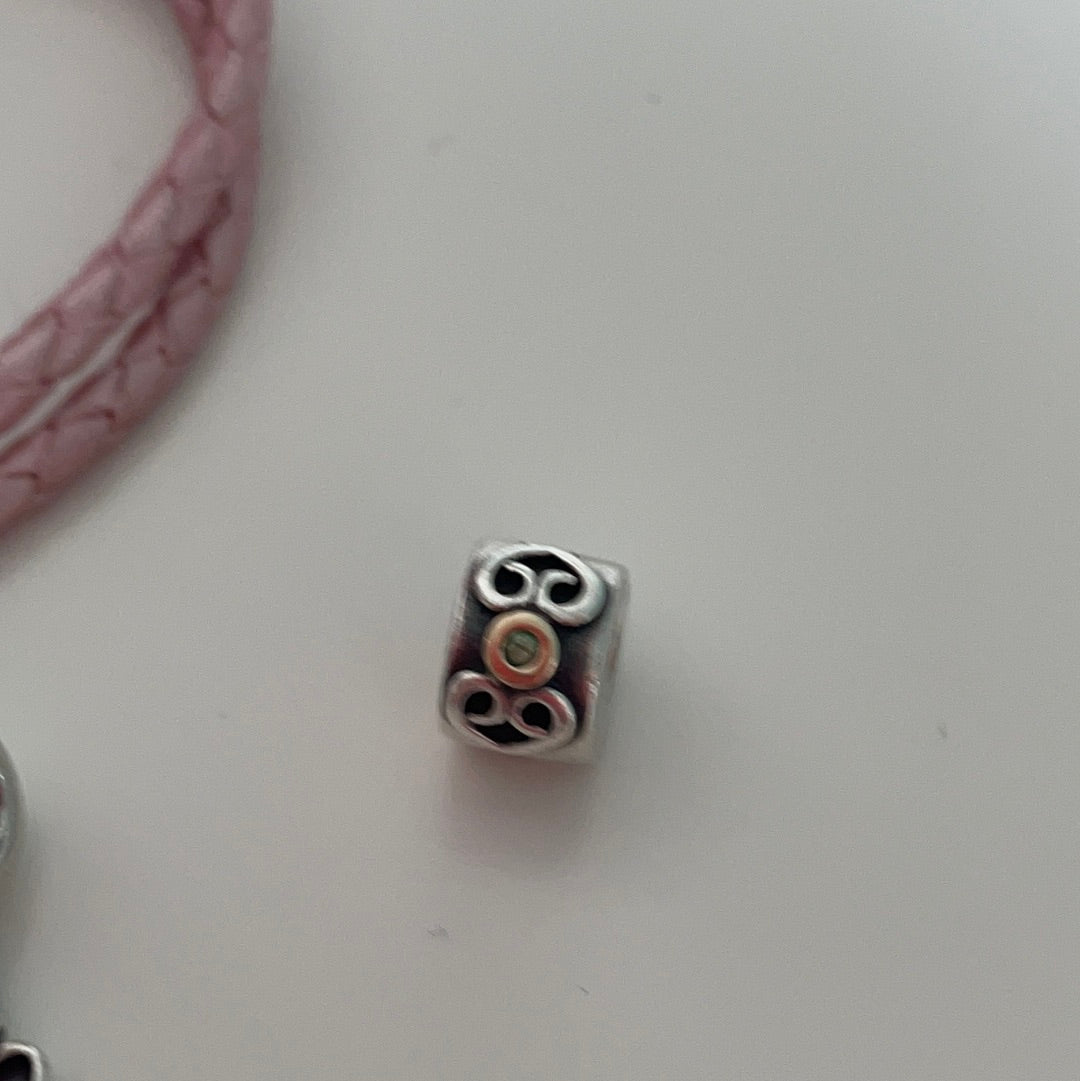 Genuine Pandora Two Tone Swirl Heart Clip colour Choice
