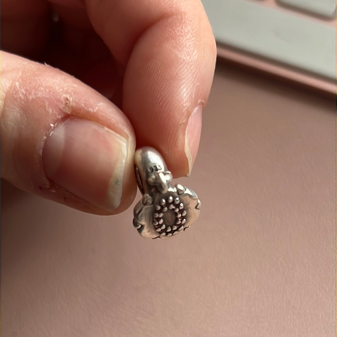 Genuine Pandora Rare Garnet Number 0 Dangle Pave Charm