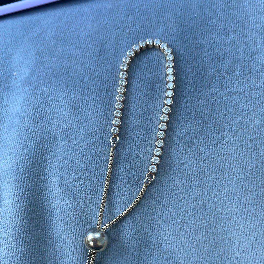 Genuine Pandora Sparkling Rose Gold Beauty Clear Stone Tennis Sparkle Bracelet