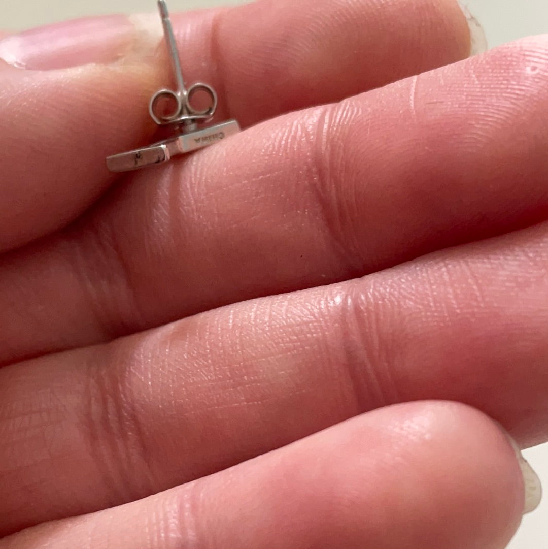 Brand New Pave CZ Martini Glass With Olive Earrings Studs