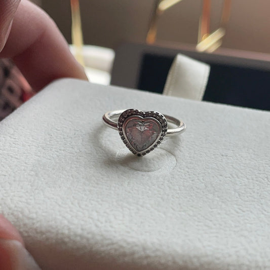 Genuine Pandora Heart Clear Stone Ring Pave Size ....