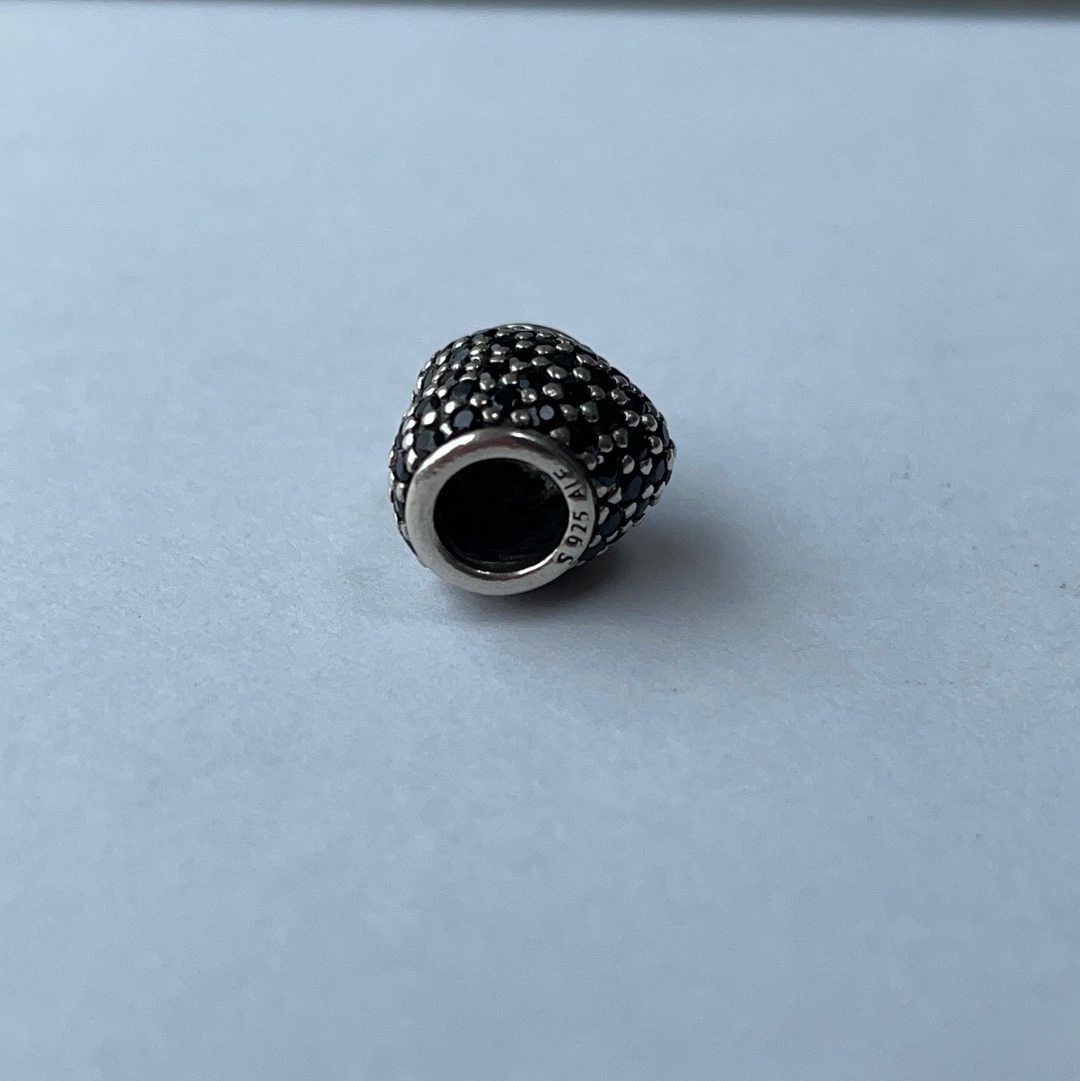 Genuine Pandora Black Pave Heart Charm