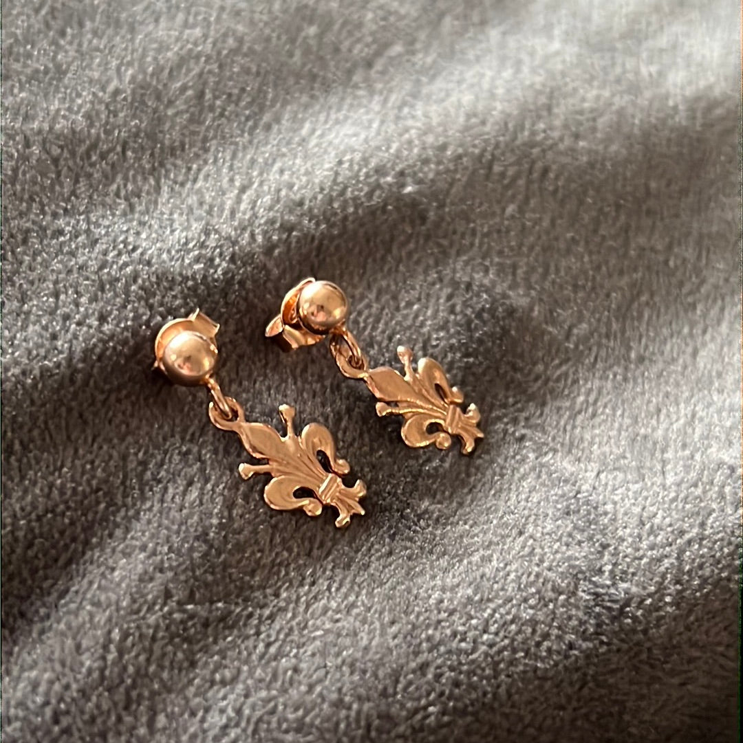 Sterling Silver Rose Gold Flir De Lise Earrings