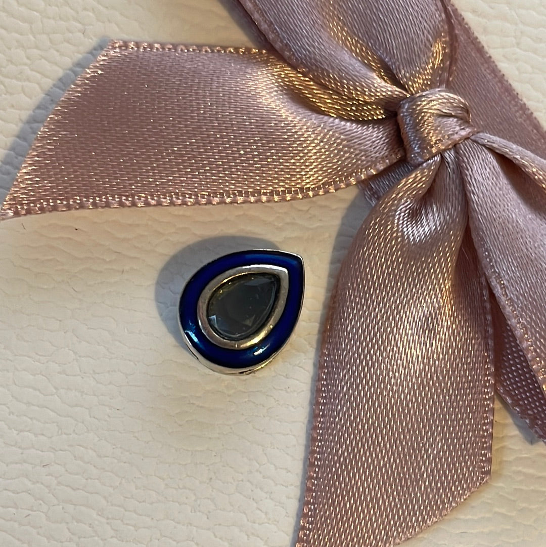 Genuine Pandora Reflexions Charm Blue Enamel Droplet Stone