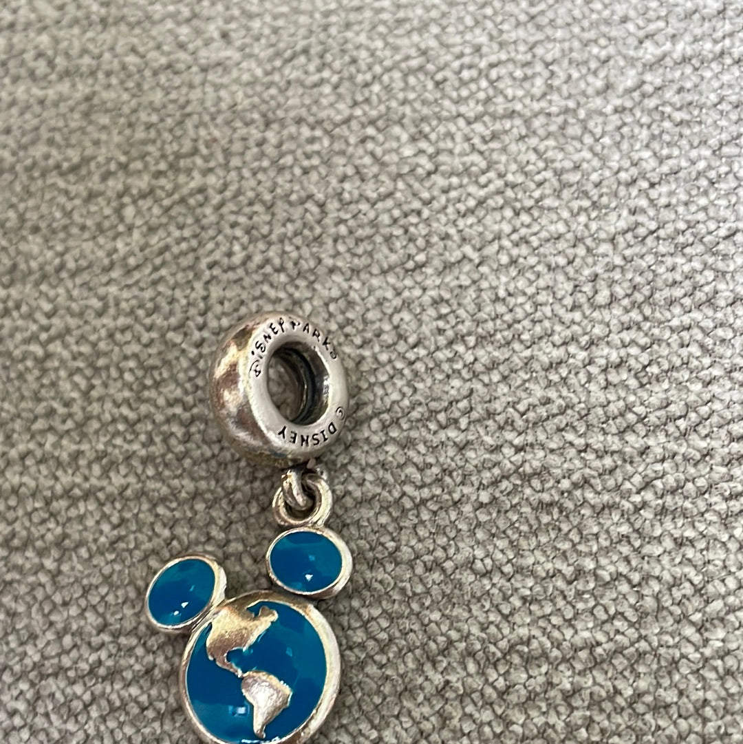 Genuine Pandora Disney Parks Vacation Club Member Mickey Hat Blue Enamel Dangle Charm RARE