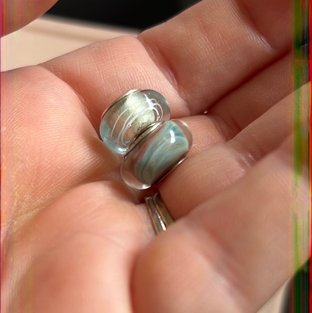 Genuine Chamilia Pair of Blue Murano Charms