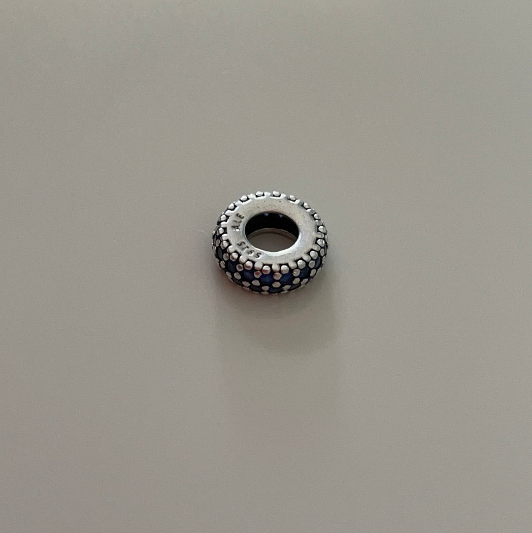 Genuine Pandora Blue Stone Spacer CZ Pave Spacers Pair
