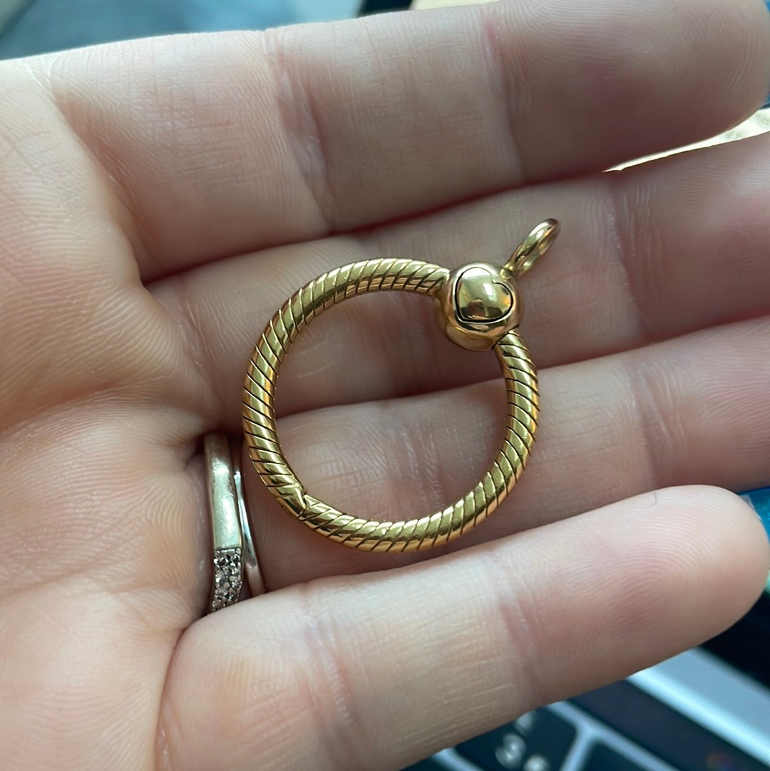 Genuine Pandora O Pendant Small Shine Gold Size