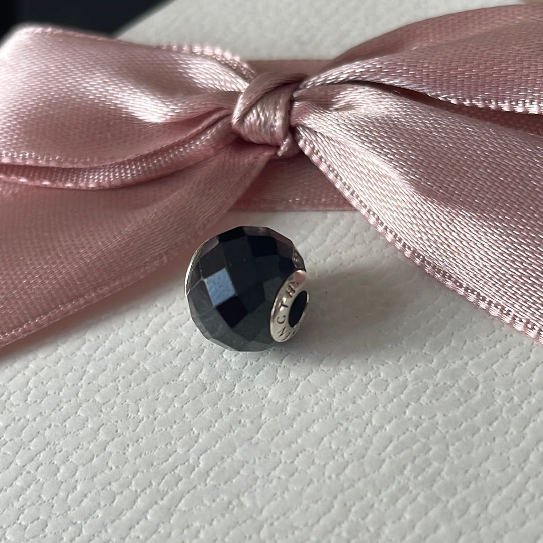 Genuine Pandora Essence Strength Black Spinel Onyx Charm Gemstone