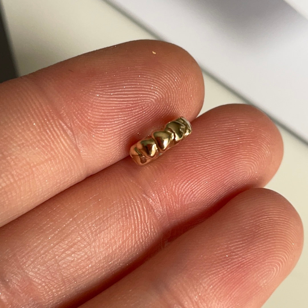 Genuine Pandora Solid 14ct Gold Tiny Hearts Spacer Charm HTF