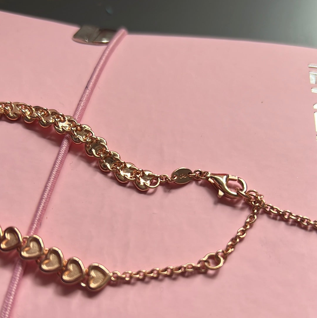 Genuine Links of London Rose Gold Heart CHOKER Necklace 38cm