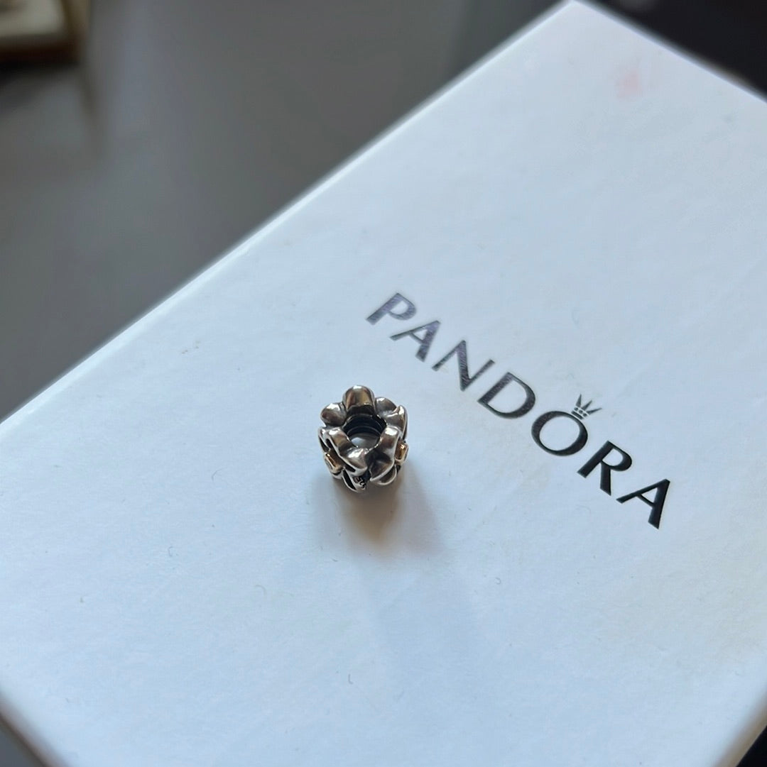 Genuine Pandora He Loves Me Diamond Two Tone Flower SUPER RARE