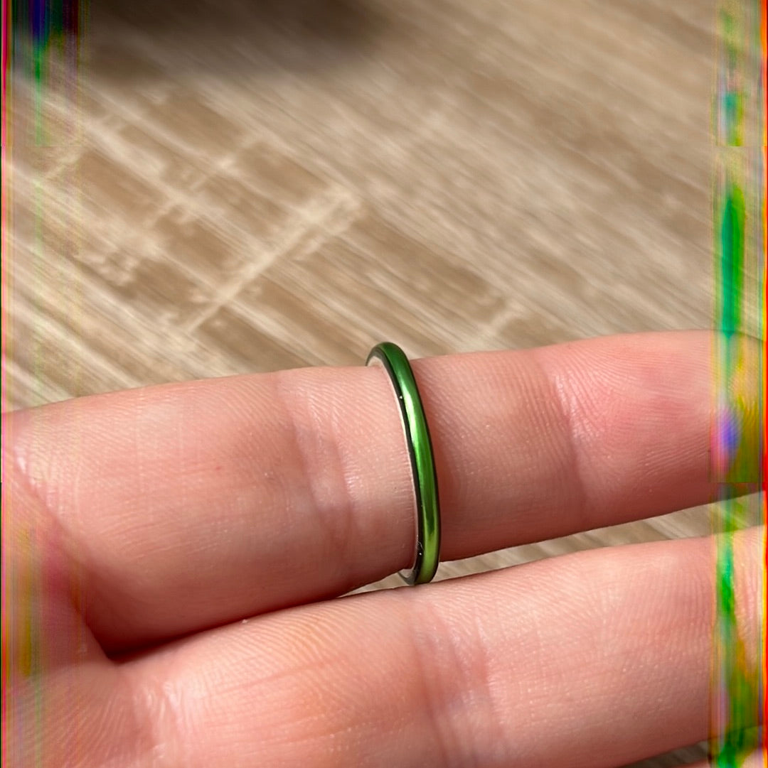 Pandora Me Ring Size 54 Laser Green Enamel OR Loop For Necklace