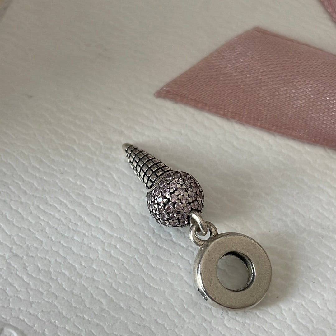 Genuine Pandora Ice Cream Pave Dangle Charm