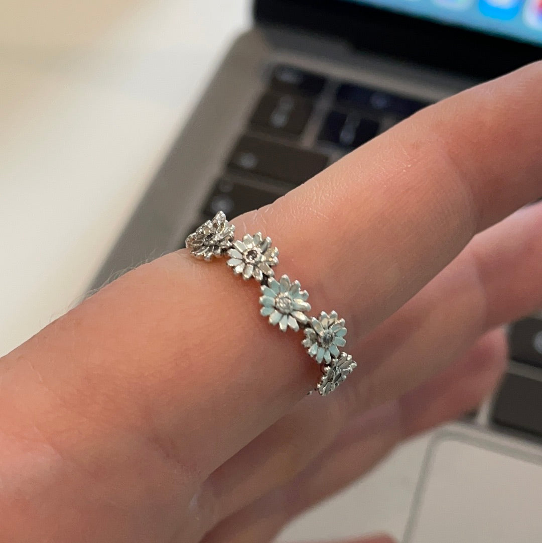 Genuine Pandora Pave New Style Flower Crown Daisy Ring Size 50