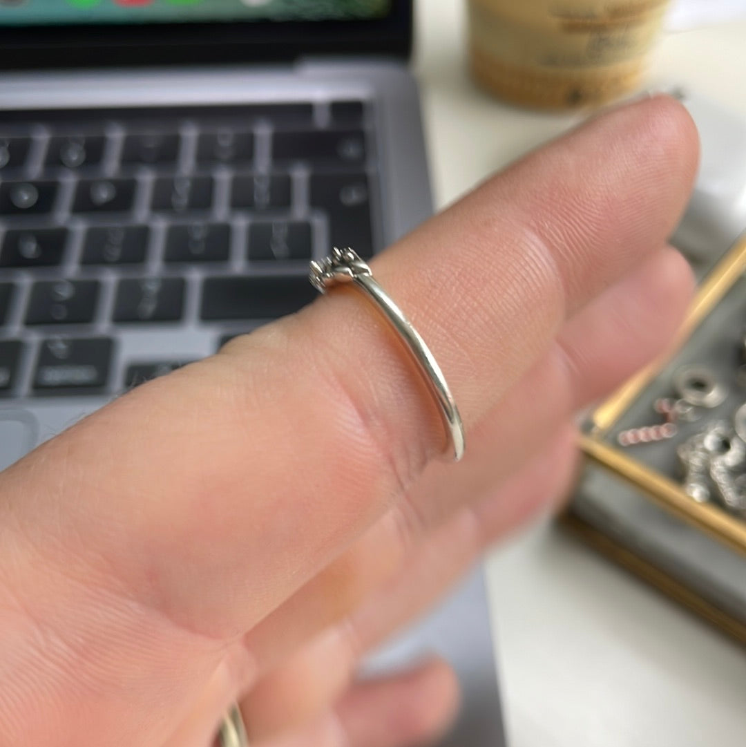 Genuine Pandora Angel Wing Pave Feather Ring With Stone Size 52