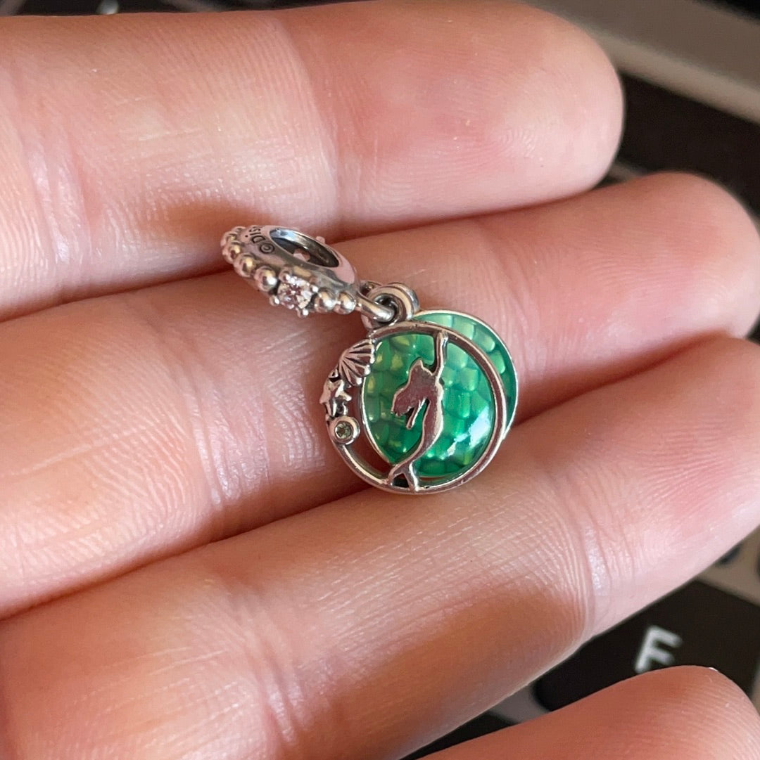 Genuine Pandora Little Mermaid Green Enamel 'Part of your world' Dangle Charm