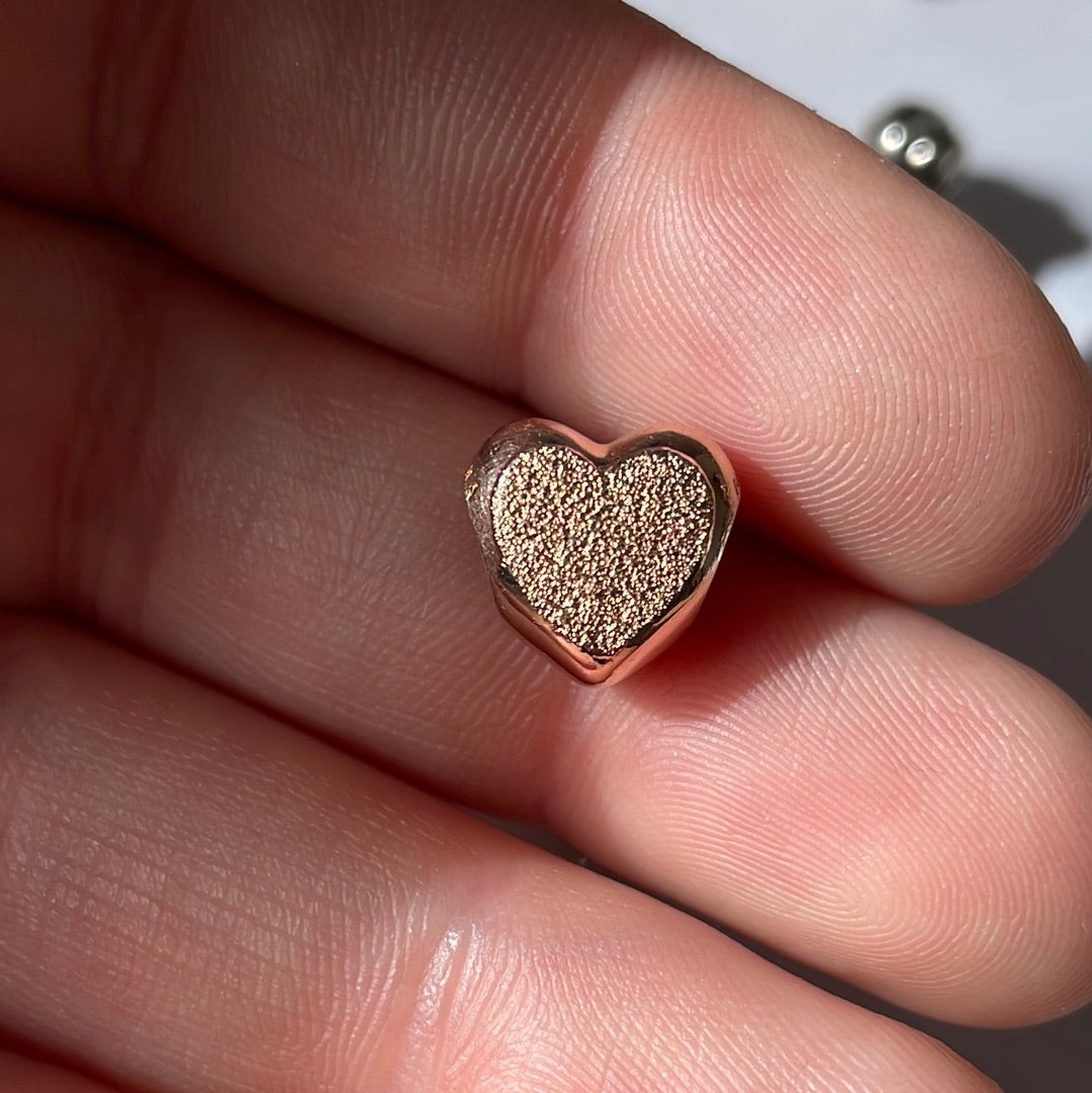 Genuine Pandora Rose Gold Heart With Matter Sparkle Texture