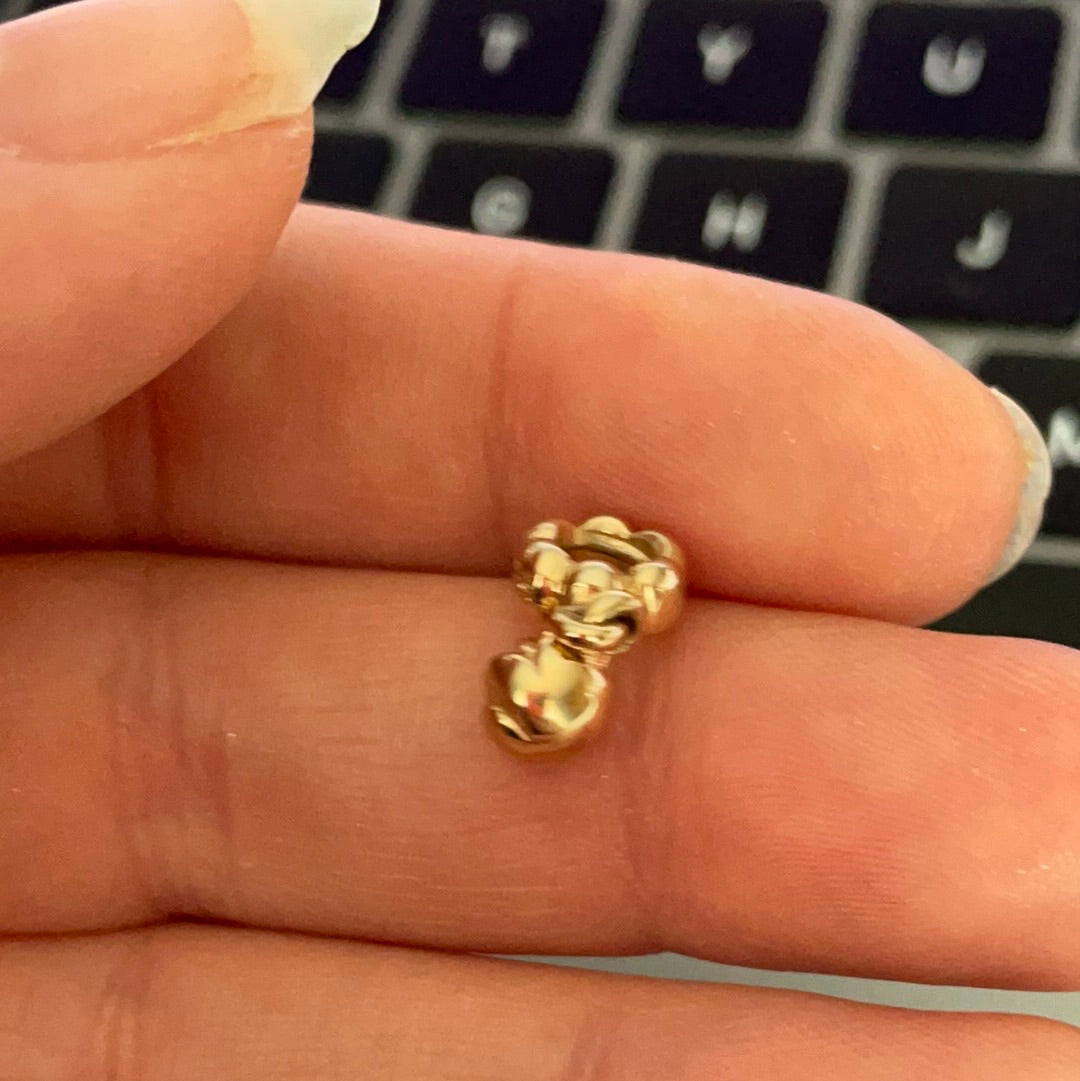 Genuine Pandora Solid 14ct Gold Ruby Rose Bud Dangle SUPER RARE HTF