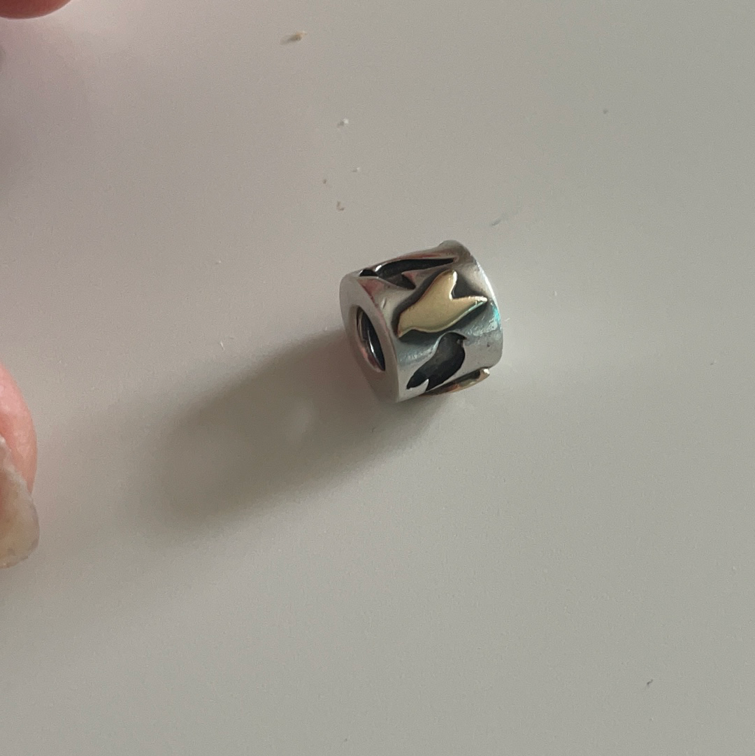 Genuine Pandora Two Tone Birds Freedom Nightingale Charm