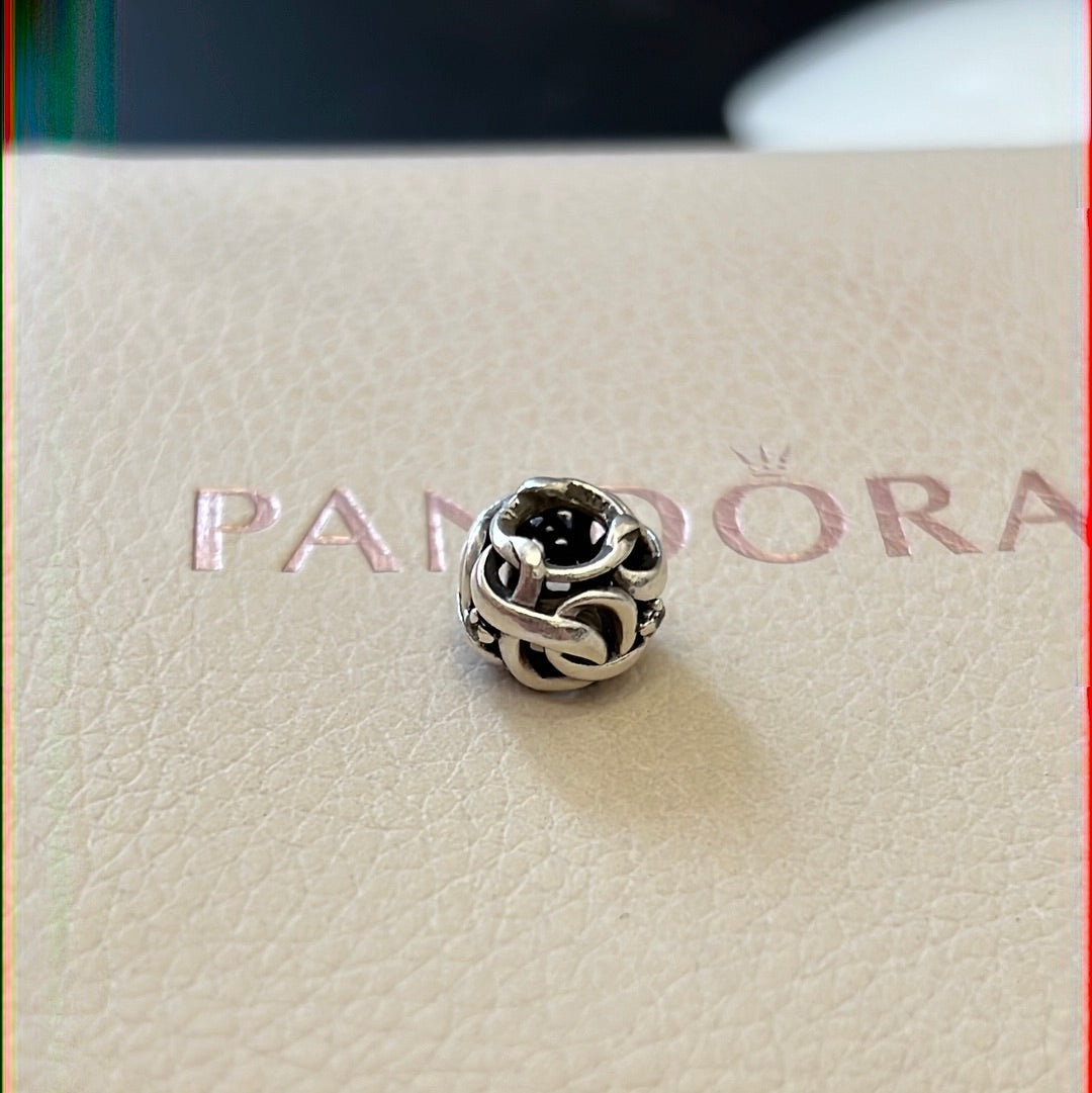 Genuine Pandora Pave Openwork Woven Infinity Together Charm