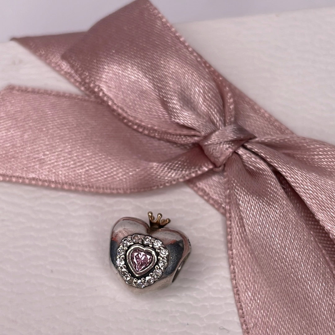 Genuine Pandora Two Tone Princess Heart with Gold crown
