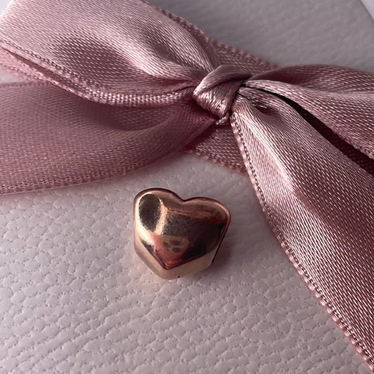 Genuine Pandora Rose Gold Plain Puffed Heart