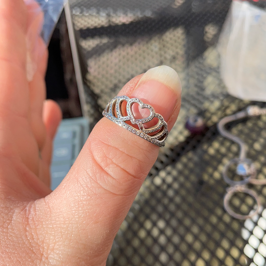 Genuine Pandora Princess Heart Tiara Ring Size 52