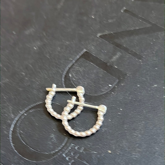 Genuine Pandora Oxidised Beaded Bobble Hoops Compose