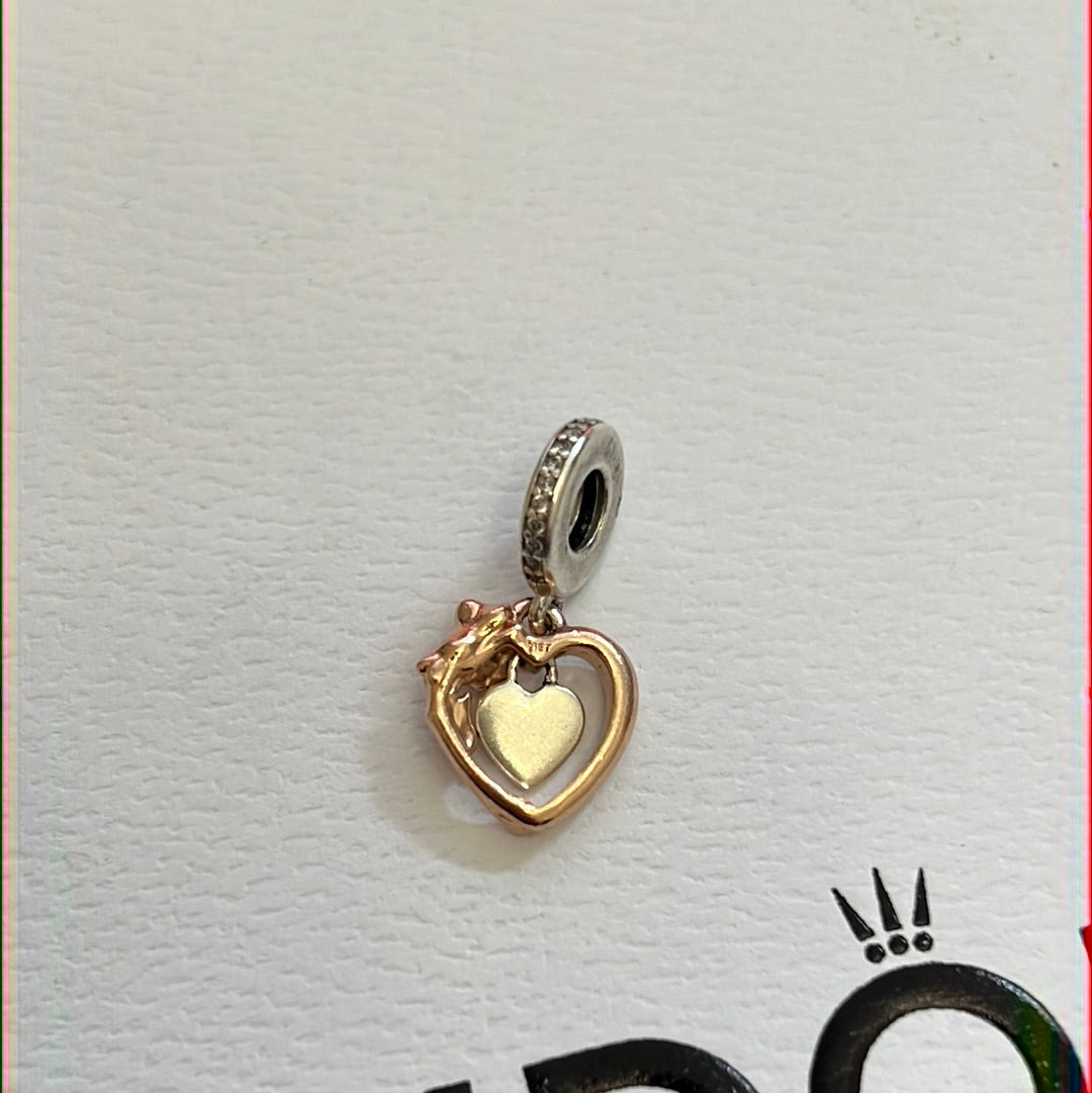 Genuine Pandora Rose Gold Rose Love Forever Dangle Charm