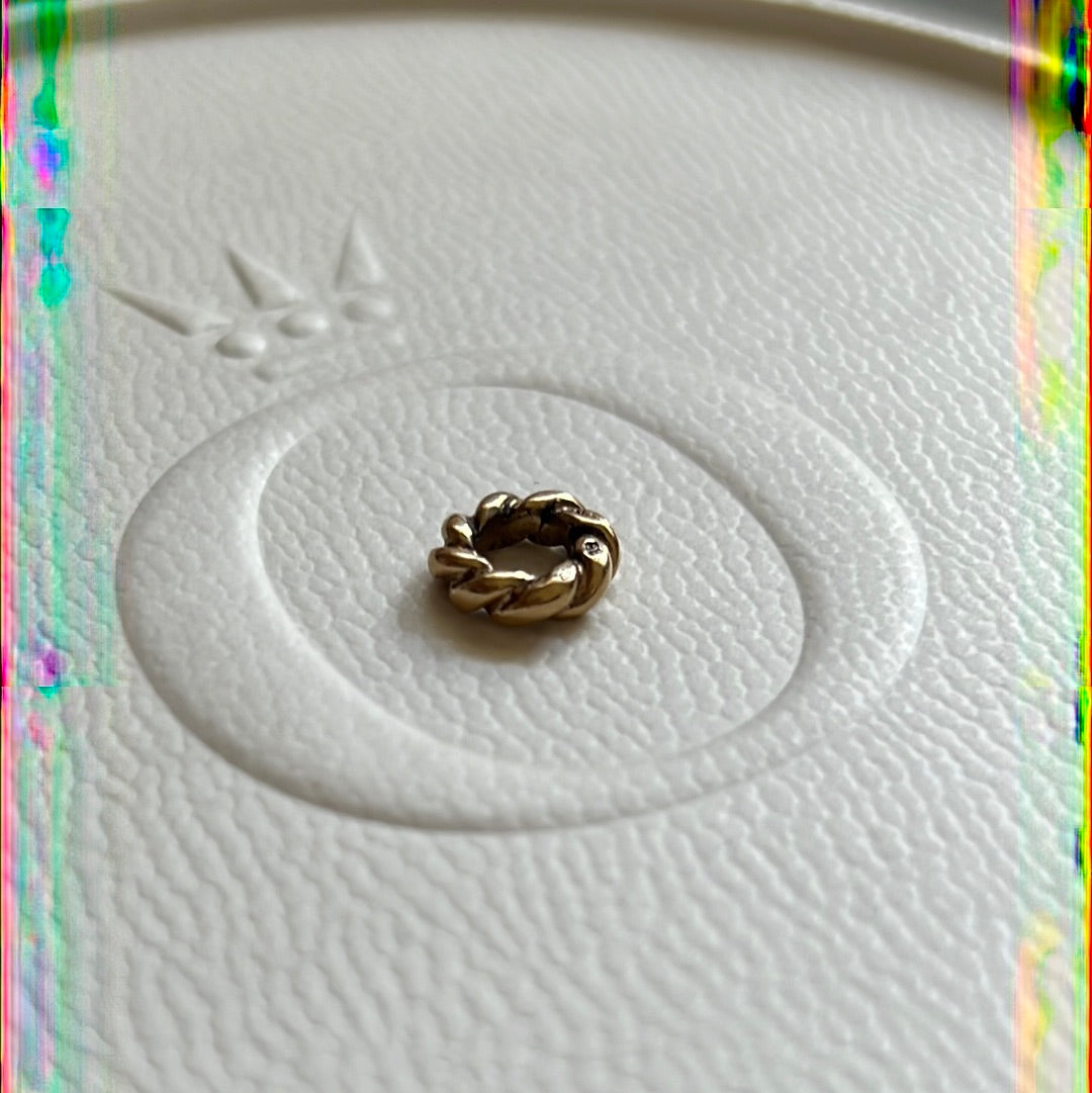 Genuine Pandora Solid 14ct Gold Twist Spacer Charm RARE HTF