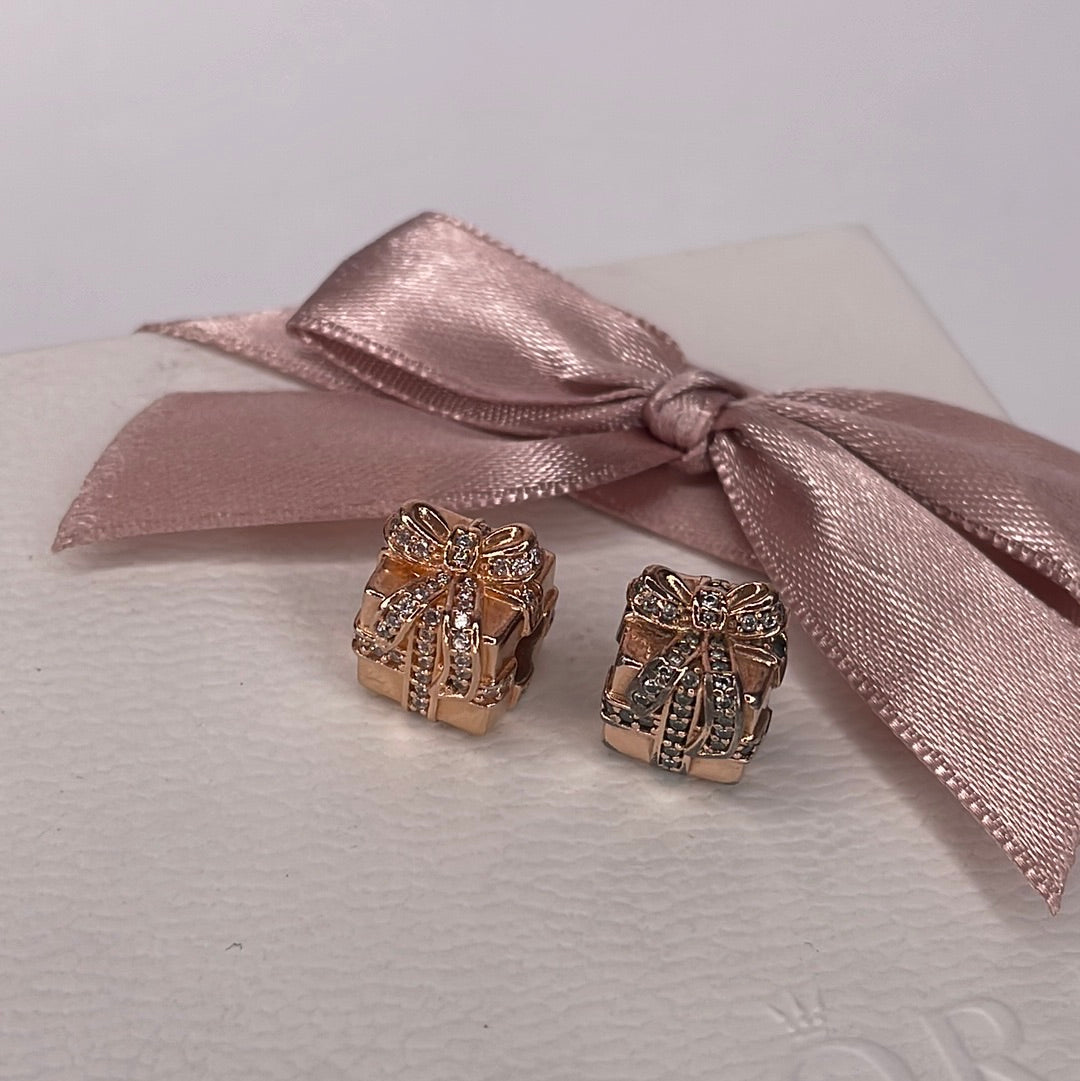 Genuine Pandora Rose Gold Pave Christmas Birthday Gift Present Charm