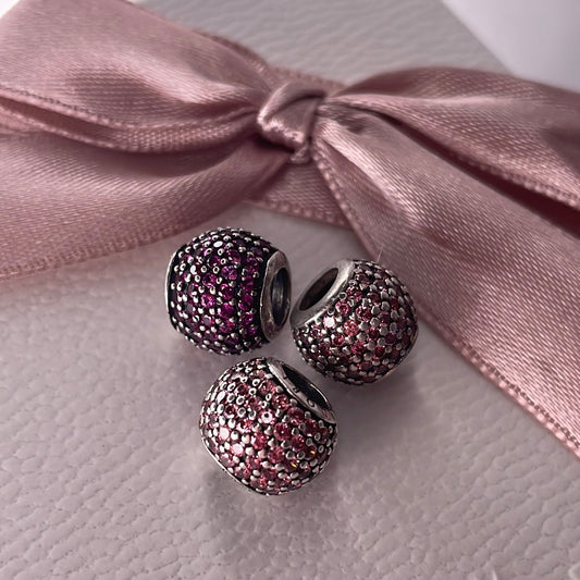 Genuine Pandora Pink Pave Sparkle Ball Charm