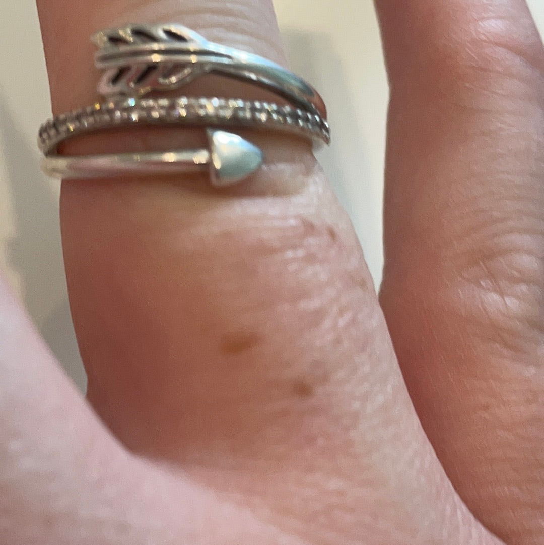 Genuine Pandora Pave Arrow Ring Wrap Around Size 60