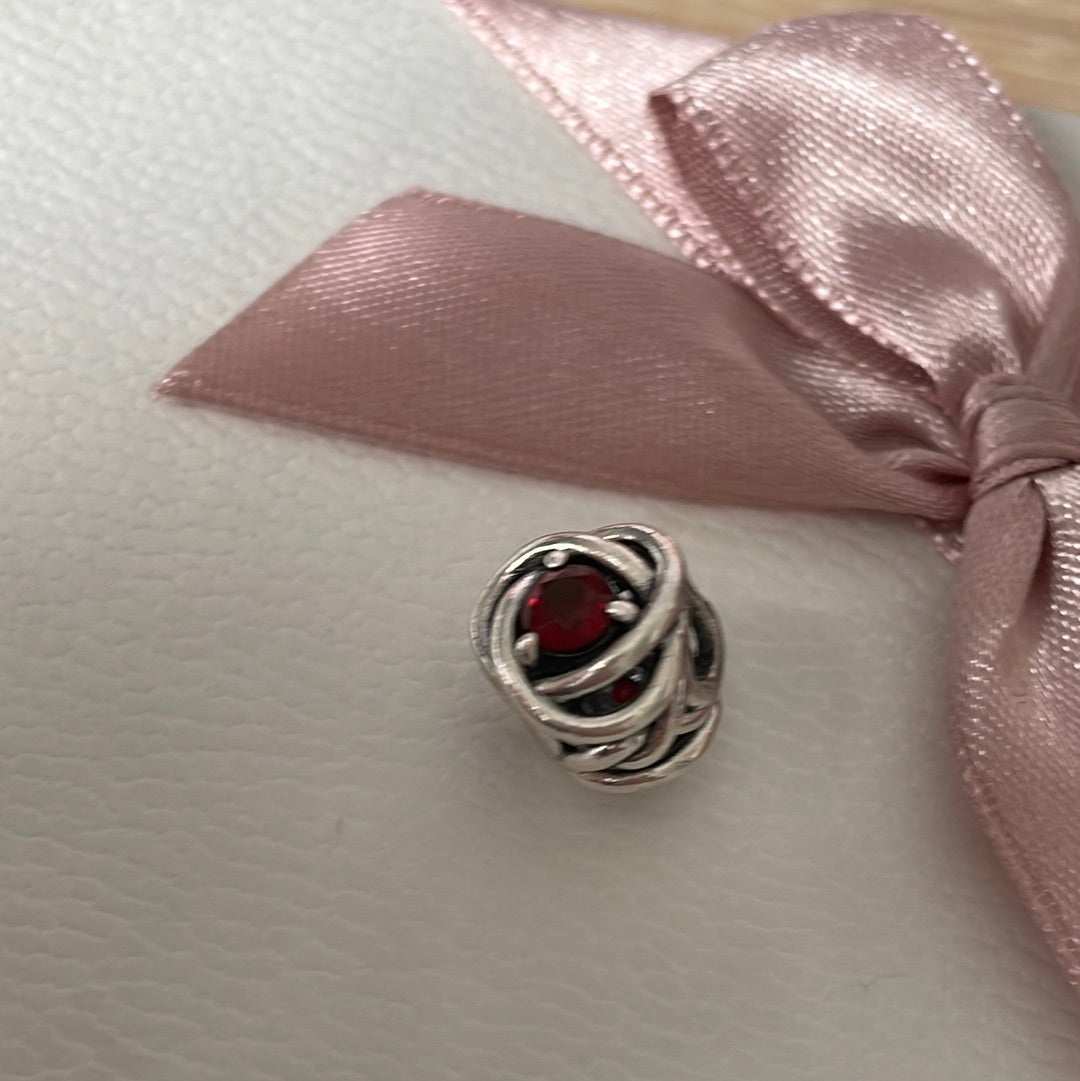 Genuine Pandora Red Heart Birthstone Garnet January/ July Birthstone New Style Eternity