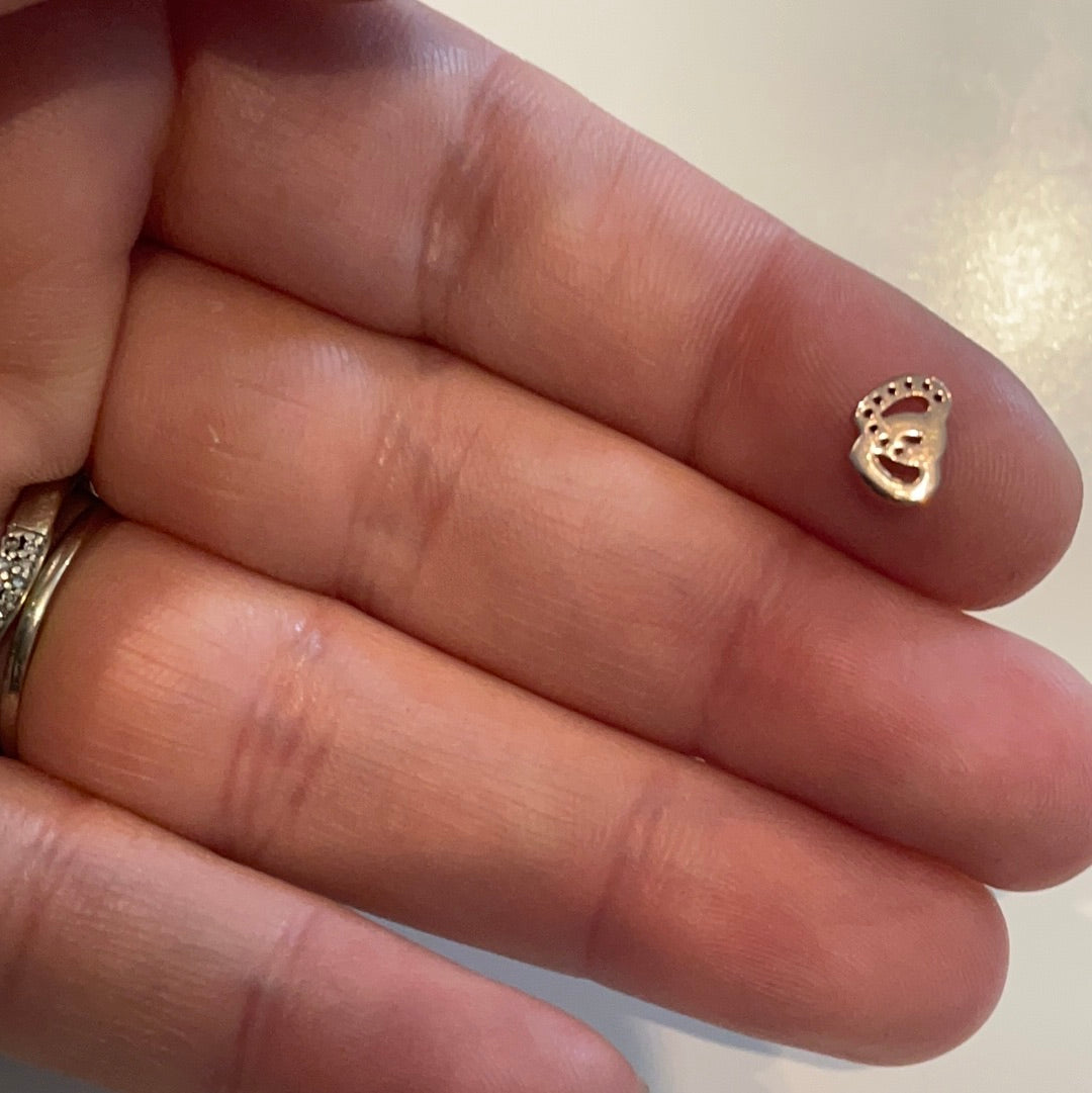 Genuine Pandora Petite Rose Gold Double Interlinked Heart Pave Memory Locket Charm