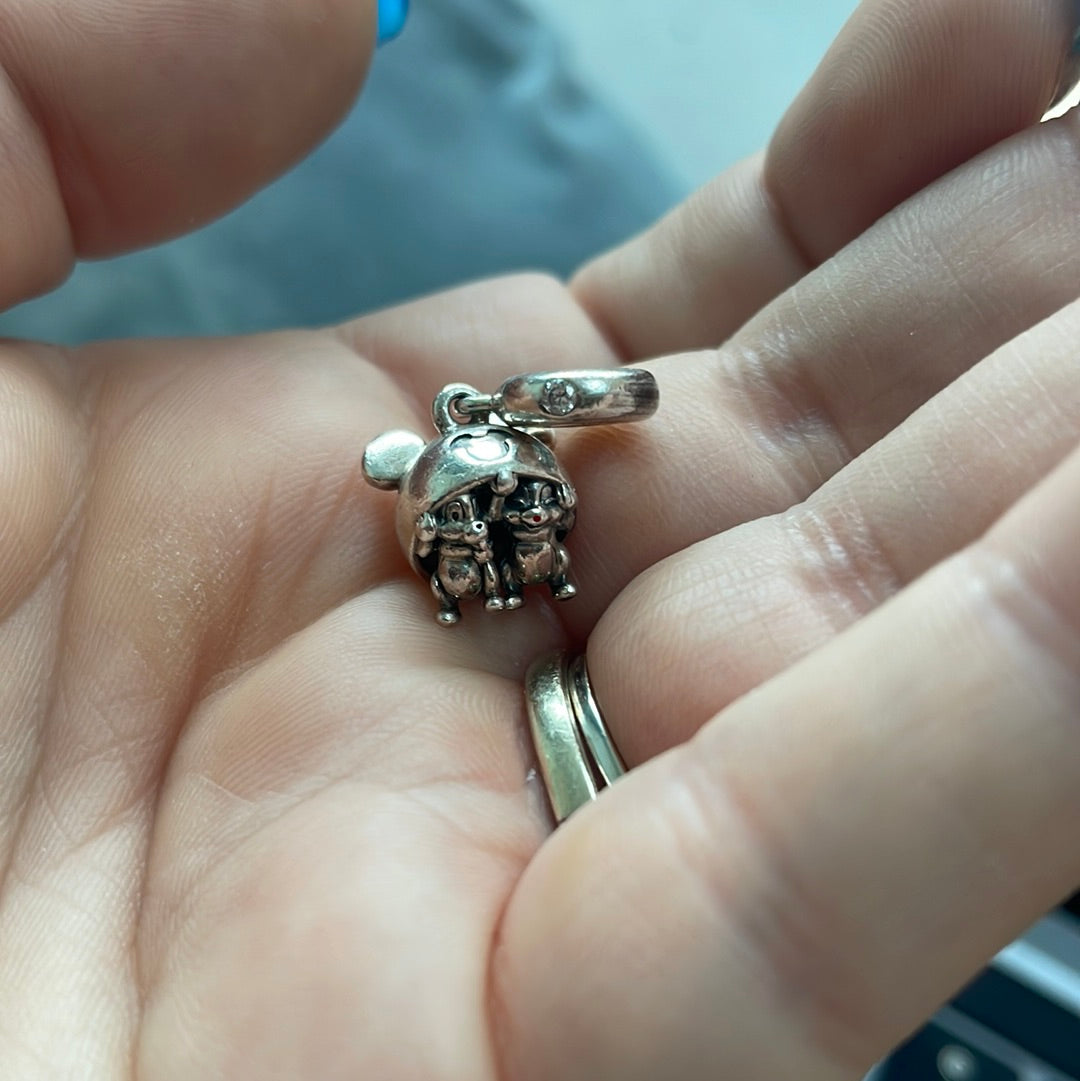 Genuine Pandora Disney Park Exclusive Chip and Dale in a Hat Chipmunks Charm