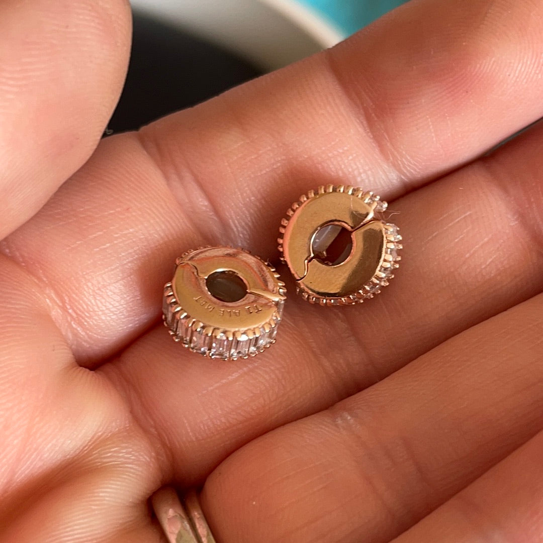 Genuine Pandora Rose Gold Silicone Pave Ice Cube Sparkling Clips