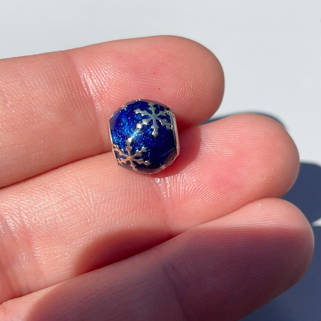 Genuine Pandora Blue Enamel Snowflake Charm