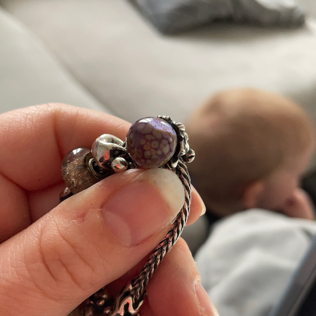 Genuine Trollbeads Fairy on a Bud Murano Charm