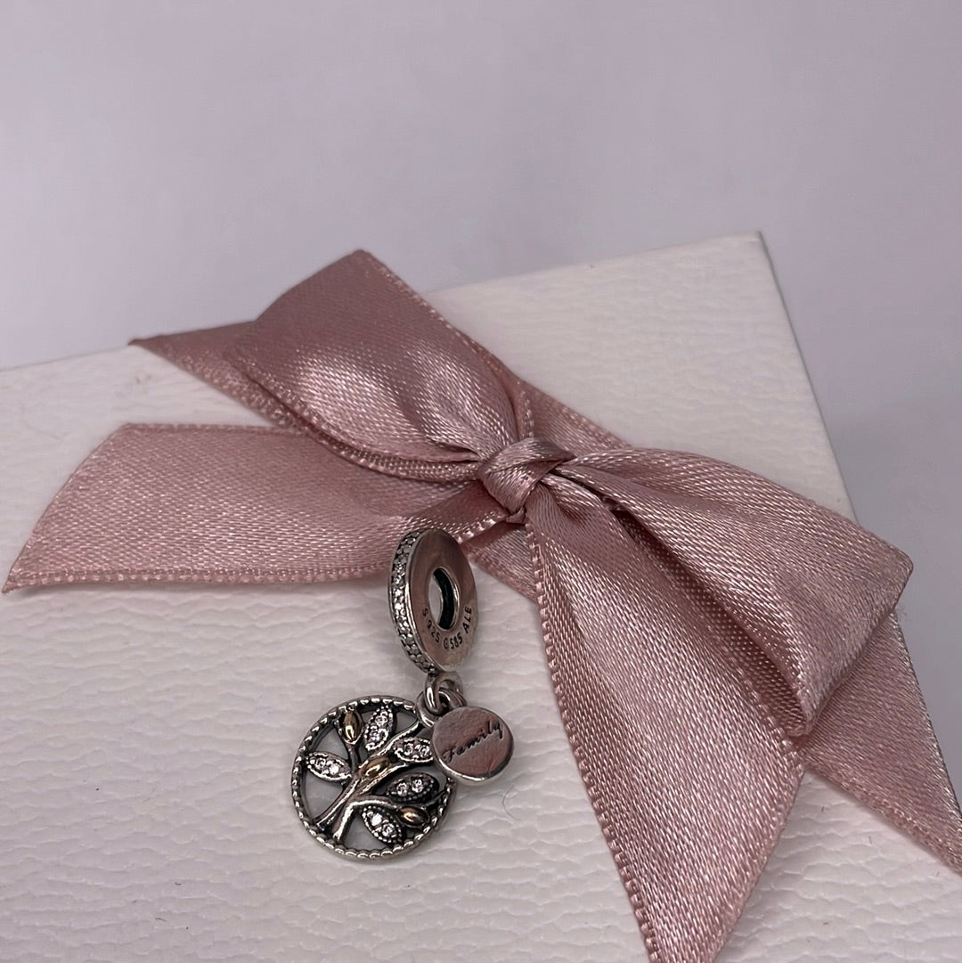 Genuine Pandora Two Tone Family Tree Dangle Silver or SHINE GOLD